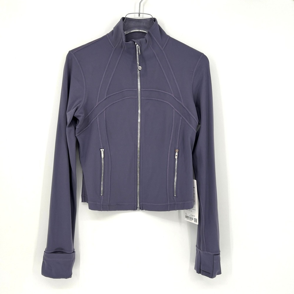 Lululemon Define Cropped Jacket Nulu Purple Womens 10 Gym Workout Athleisure